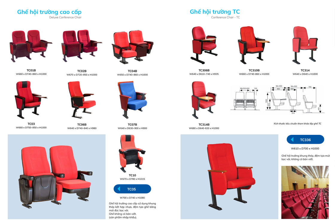 Hình ảnh ghế hội trường trên Catalogue